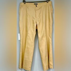 LAUREN by RALPH LAUREN Cabo Burlap Linen Lined Straight Legged Pants w/ Pockets